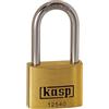 Kasp K12540L40A1 Lucchetto in ottone premium, 40x40 mm, arco lungo, a chiave unica