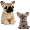 Living Nature Soft Toy Coppia - peluche Bulldog Francese (20cm) & cucciolo (16cm)