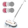 AlfaBot S2 Mocio Elettrico Cordless, 400ML Serbatoio, 60min di Autonomia, Mop Elettrico Lavapavimenti senza Fili con Faro LED e Spruzzatore, per Pavimenti in Legno Duro e Piastrelle