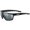 uvex sportstyle 706 , occhiali sportivi unisex, specchiato, campo visivo privo di appannamenti, black/silver, one size