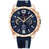 Tommy Hilfiger Orologio Analogico Multifunzione al Quarzo da Uomo con Cinturino in Silicone Blu Navy - 1791474