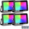 RIGIDON 4x 50W RGB faretto led esterno con telecomando, 5000LM proiettori faretti, dimmerabile stroboscopiche cambio colore lampada floodlight, IP66 impermeabile fari led per giardino palco partito