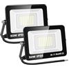 RIGIDON 2x 50W Luci da Esterno, 5000 Lumens Faretto Led, Fari di Sicurezza, Proiettore Led Esterno, Faretti LED Lampada Luce Bianca Freddo 6000K, IP66 Per Giardino Cortile Garage Piazza Officina