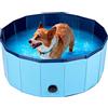 Maxxpro Piscina per cani pieghevole - antiscivolo - valvola di scarico - Ø 80 cm - blu