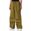 Champion Legacy Minimalist Resort W-Light Cotton Popeline Parachute Pantaloni da Tuta, Verde Oliva, S Donna