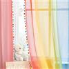NICETOWN Tenda per bambini - Tende in voile per decorazione della camera da letto e ragazza arcobaleno, con sfera di peluche per piccole finestre, L 132 x H 160 cm, 2 pezzi