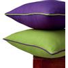 Encasa XO Encasa Homes Federe per Cuscini Bicolore 2 Pezzi - Verde lime con viola - 50x50 cm Federe Moderne in Tela di Cotone Tinta Unita per Divano Letto e Decorazione della Casa - Solo Fodere