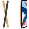 AHASTYLE Custodia in Silicone Cover Ultra Sottile Compatibile con Apple Pencil 2nd Generazione, iPad PRO 11 12,9 Pollici - Confezione da 2 (Nero & Arancione)