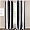 ASPMIZ Tende per finestre a righe, colore bianco e nero a righe verticali, tende per finestre con occhielli per camera da letto e soggiorno, set di 2 pannelli, 132 x 213 cm di lunghezza