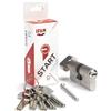 IFAM Cylinder Start STRP3030N - Serratura di sicurezza cilindrica, nichelata, 30 x 30 mm, con 5 chiavi di sicurezza in acciaio nichelato, cilindro europeo, porta interna ed esterna