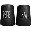 MECSAL CASALINGHI Set Contenitori Sale Pepe, Dispenser Porta Spezie Condimento, Dosatori in Ceramica, Effetto Martellato