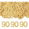 GoldRock Coriandoli decorativi per 90° compleanno, 3,7 x 2,7 cm, 100 pezzi, glitterati, decorazione da tavolo dorata, decorazione per 90° compleanno, uomo e donna, decorazione per 90° compleanno