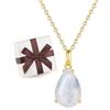 COAI Collana Donna Oro 14k con Ciondolo Goccia di Pietra di Luna, Collana Pietre Naturali Donna