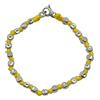 Spadarella Gioielli Spadarella spadino bracciale con pepite in argento 925 di diametro 3 mm e cotone nautico giallo.Fatto a mano.Unisex.Lunghezza 17cm.