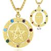 CELESTIA Rotante Pentacolo Ciondolo Collana Donna Uomo Dorati Argento 925 Pentagramma Tetragramma Chakra Strega Esoterismo Regalo Supernatural Amuleto Portafortuna Wicca Accessori