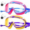 HINATAA Occhialini Nuoto Bambini con tappi per le orecchie,Occhiali Subacquei immersione Bambino con clip per il naso,Anti Nebbia Occhialini Piscina Bambino ragazzi e ragazza 3-8 anni