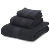 Boncasa - Set di asciugamani, 100% cotone pettinato (non rigenerato), filatura ad anello, 450 g/m3, morbidi al tatto (nero, set da 3 pezzi)