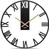 Cander Berlin NIKANOR - Orologio da parete vintage, silenzioso, 60 cm, in metallo, senza ticchettio, grande, moderno, nero, soggiorno, cucina