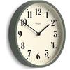 Newgate® Number Four Theatre Orologio a parete | Orologio a tondo moderno | 30cm | Verde di asparagi | Numeri decorativi | Ideale per cucina, soggiorno o ufficio