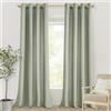 MRTREES Tenda Lino Verde Salvia per Interni Camera da Letto 2 Pezzi Tenda Trasparente Interno con Anelli Tende a vetro per Porta Finestra Tende Cameretta Bambini Soggiorno, 140x245 CM