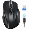 TECKNET Mouse Wireless Ricaricabile, Silenzioso Mouse Senza Fili, Riduzione Rumore Fino a 90%, 4800 DPI, 6 Pulsanti Mouse Ergonomico, 2.4G Mouse USB Compatibile con PC Portatile, Mac, Laptop