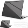 NPUOLS Custodia Protettiva Compatibile con MacBook Air 13,6 Pollici 2025-2022 M4 M3 M2 A3240 A3113 A2681, Anti-ingiallimento Rigide Protection Cover e Ultra Sottile UE Tastiera Cover, Nero Cristallo