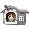 Jiupety casa per gatti gatti,camino casa del gatto per i gatti interni,casa dell'animale domestico per 1,4-4,5 kg gatto e cani,pieghevole con rimovibile antiscivolo Grande spazio Cartoni Animati