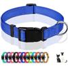 Generico Collare per cani taglia media e piccola la taglia piccola anche per i gatti, catarifrangente e luminoso con fibbia regolabile per ogni taglia l'anello in metallo per un aggancio sicuro