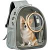 SDLDEER Pet Capsula Spaziale Zaino per Animali Domestici, per Cani e Gatti, Trasparente, Traspirante, per il Trasporto di Gatti, per Escursioni e Campeggio (Grigio)