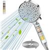 Cobbe Soffione Doccia con Filtro a 20 Fasi, Soffione Anticalcare con Tubo da 1,5M, Soffione Doccia ad Alta Pressione e Risparmio Idrico con 6 Tipi di Getti (Cromato)