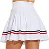 ThreeH Gonne atletiche per Donne Palestra Corsa Tennis Gonna con Tasche Linea A Svasata Pantaloncini Sportivi Traspiranti Fodera incorporata Bianco