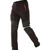 Zoerea Pantaloni Trekking Uomo Asciugare Rapidamente Traspiranti Convertibile Pantaloncini Primavera Estate Sottile All'aperto Alpinismo Escursionismo Calzoni (M, Nero)