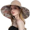 FEOYA Cappello da Sole Donna Estivo Cappellini Visiera Tesa Larga Elegante Cappello a Doppia Faccia da Indossare Spiaggia Vacanza