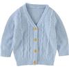 Alunsito Maglione con bottoni lavorato a maglia per bambina bambino cardigan a maniche lunghe tinta unita autunno inverno cappotto caldo 80 blu 3-6 mesi