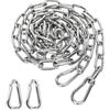 FTXanty Catena in Acciaio Inox 3mm 1,5m Catenella in Acciaio + 2 Pezzi di Estensione Moschettone Catena per Ancoraggio Amaca - Carico 90kg