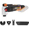 Worx WX693.9 Multifunzione ad Oscillazione Sonicrafter a Batteria 20V, Motore Brushless, Set di 39 pezzi, Velocità Di Oscillazione 8.000-18.000/min., Angolo di Oscillazione 4° - Solo Corpo Macchina