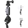 PGYTECH CapLock Supporto Manubrio Moto per DJI OSMO Action 5 Pro/4/3/Pocket 3/2, per Gopro Hero 13/12/11/10, per Insta360 Ace Pro 2/X4/ONE RS/R/X3/X2 con Adattatore per filettatura 1/4-20