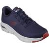 Skechers Arch Fit Takar, Scarpe sportive Uomo, Navy Mesh Red Trim, 41 EU