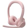 Logitech Zone 300, Cuffia con microfono wireless Bluetooth, cancellazione del rumore, compatibile con Windows, Mac, Chrome, Linux, iOS, iPadOS, Android - Rosa