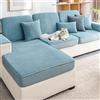 BXFUL Copriseduta Divano Elasticizzato Ciniglia, Fodera per Cuscino Elasticità del Divano, Antiscivolo Protezione del Cuscino Sedile del Divano (60x80cm,Blu)