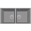 Plados PRONTA CONSEGNA - SPEDIZIONE IMMEDIATA Plados AM8620ST-42 Lavello 2 Vasche Serie Elegance 86-20 ST Sotto-top finitura 42 ULTRAMETAL TITANIO