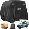 10L0L 4 passeggeri Golf Cart Copertura per Yamaha/EZGO/Club Car, 400D Impermeabile Resistente Custodia in Poliestere con 3 Porte con Cerniera Antivento Sunproof Nero
