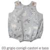 Pagliaccetto Cotone, 12 mesi, 03 grigio conigli castori e tassi