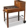 Clementi Forni Barbecue a carbone e legna Clementi Super Flipper 60x53 in acciaio Corten