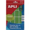 APLI 2757-Etichette APLI 10 verdi 25,0 x 40,0 mm 8 fogli