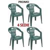 IPAE PROGARDEN 4 sedie poltrona in resina piona verde impilabili cm56x55xh78 arredo giardino