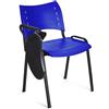 Sedia per Sala Attesa ELVA CON RIBALTINA, in Blu e gambe Nere