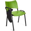 Sedia per Sala Attesa ELVA CON RIBALTINA, in Verde e gambe Nere