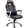 Poltrona Gaming ALPHA, Linee Sportive, Comoda Imbottitura, Pelle Nera e Marrone