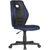 Sedia da Scrivania per Bambini MIRTY, Pelle e Rete Traspirante, Nero/Blu